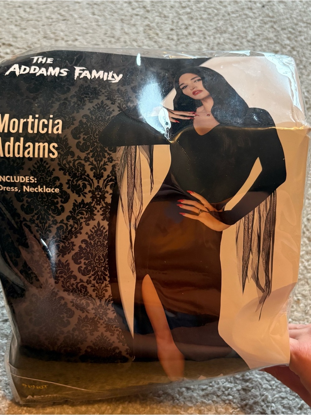 Morticia Addams Dress Costume XL Black Halloween Spirit